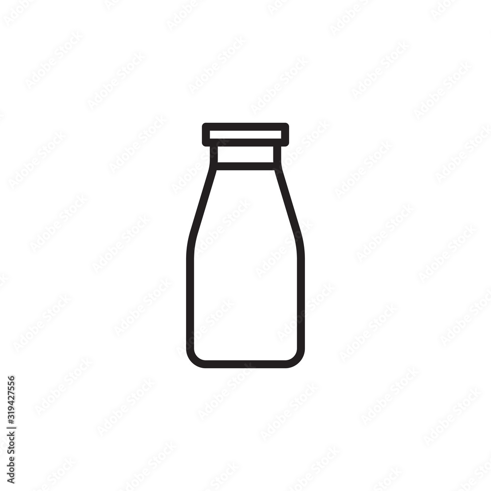 Glass Milk bottle Icon isolated on white background