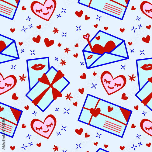 Pattern with hearts for Saint Valentines day illustration
