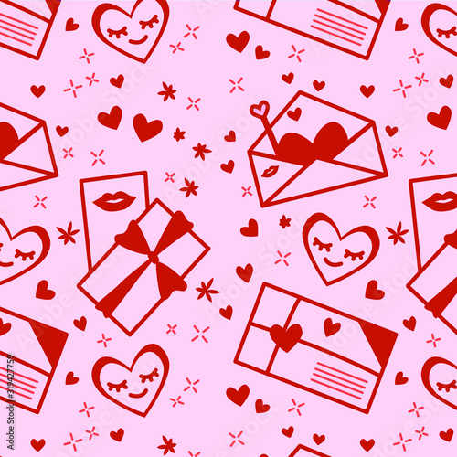 Pattern with hearts for Saint Valentines day illustration