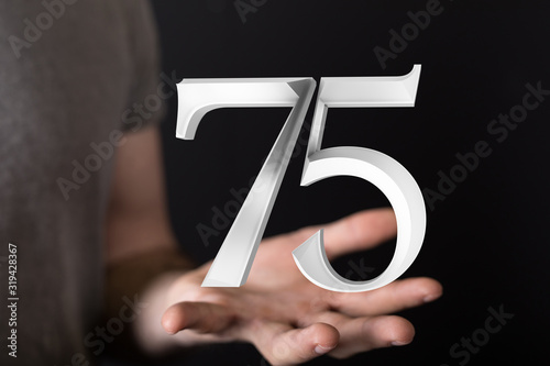 75 Anniversary 3d numbers. template for Celebrating 75 anniversary event party.