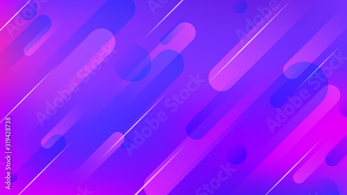 Abstract Blue, Violet Waves on the Colorful. Vector Space Illustration. Minimalistic Style. Paper Art Design Template. Digital Pixel Noise Abstract Design.