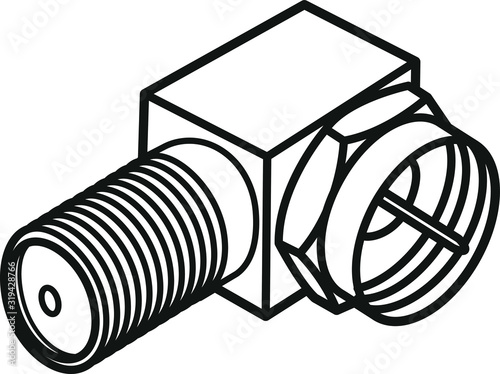 F type connector for antenna cable icon