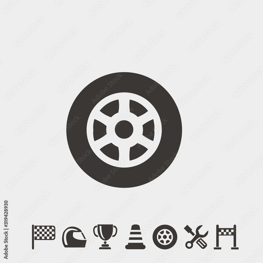 car tyre icon vector illustration symbol for website and graphic design