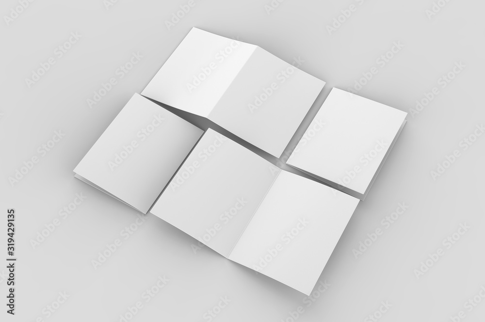 blank-bi-fold-card-template-3d-render-illustration-illustration-stock