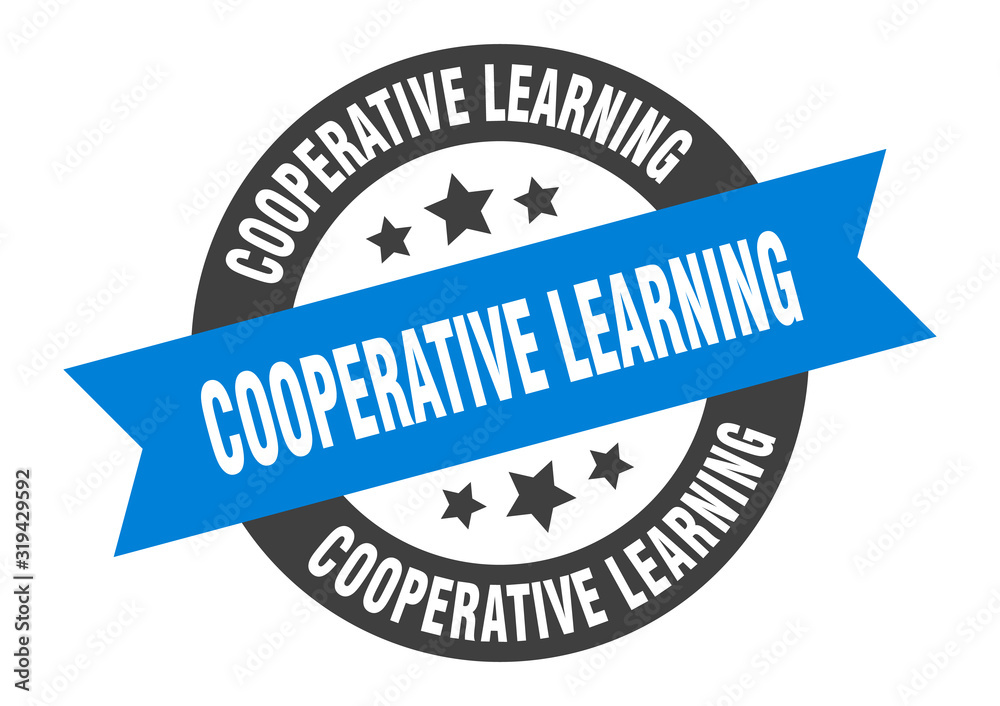 Obraz premium cooperative learning sign. cooperative learning round ribbon sticker. cooperative learning tag