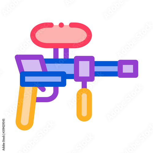 Paintball Gun Icon Vector. Outline Paintball Gun Sign. Isolated Contour Symbol Illustration