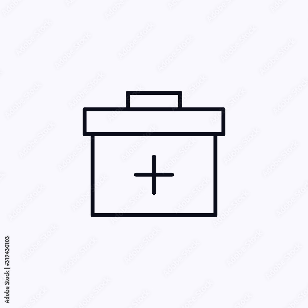 First aid kit icon thin