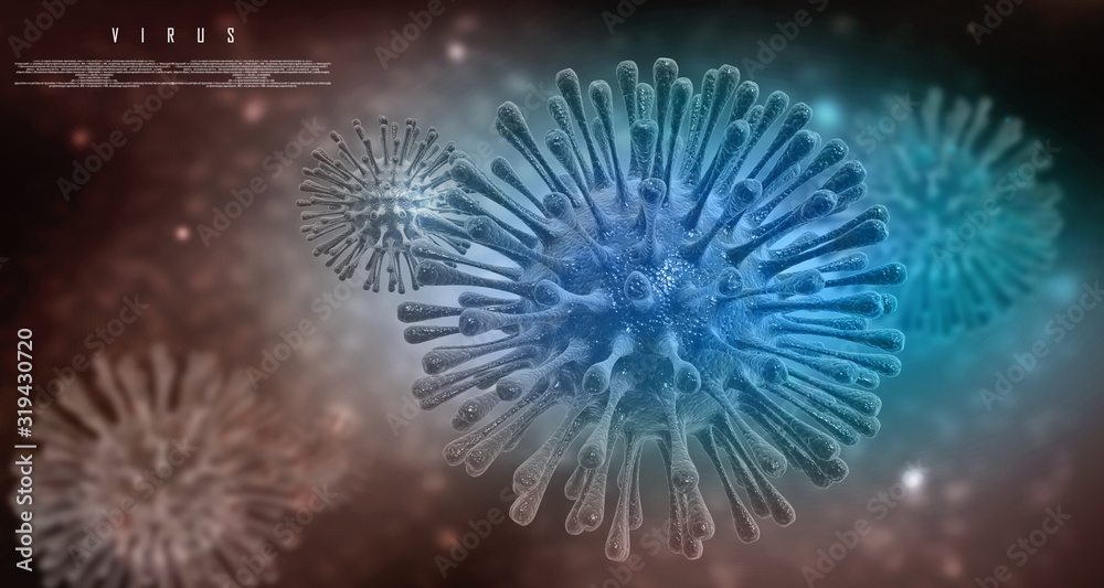 Obraz premium 3d rendering corona virus infection