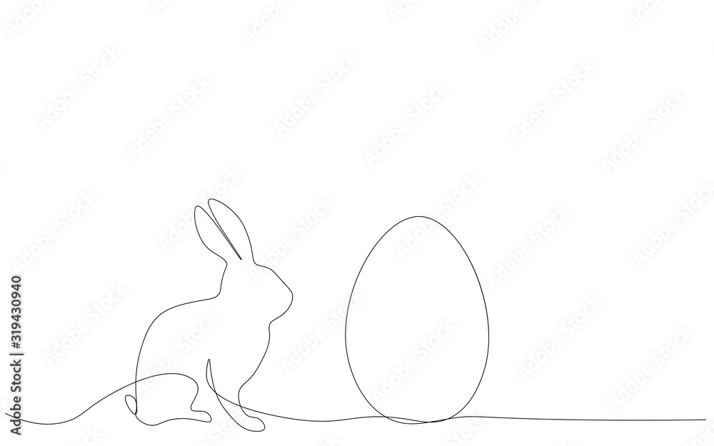 Easter background egg and bunny line drawing design vector illustration Easter background egg and bunny line drawing design vector illustration