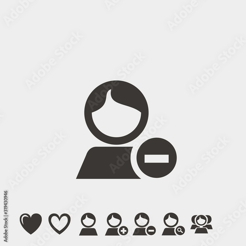 remove user icon vector illustration symbol for website and graphic design