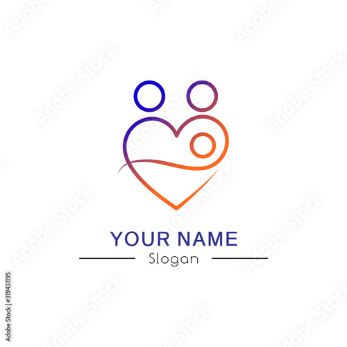 Young family logo sign/design. Vector image.