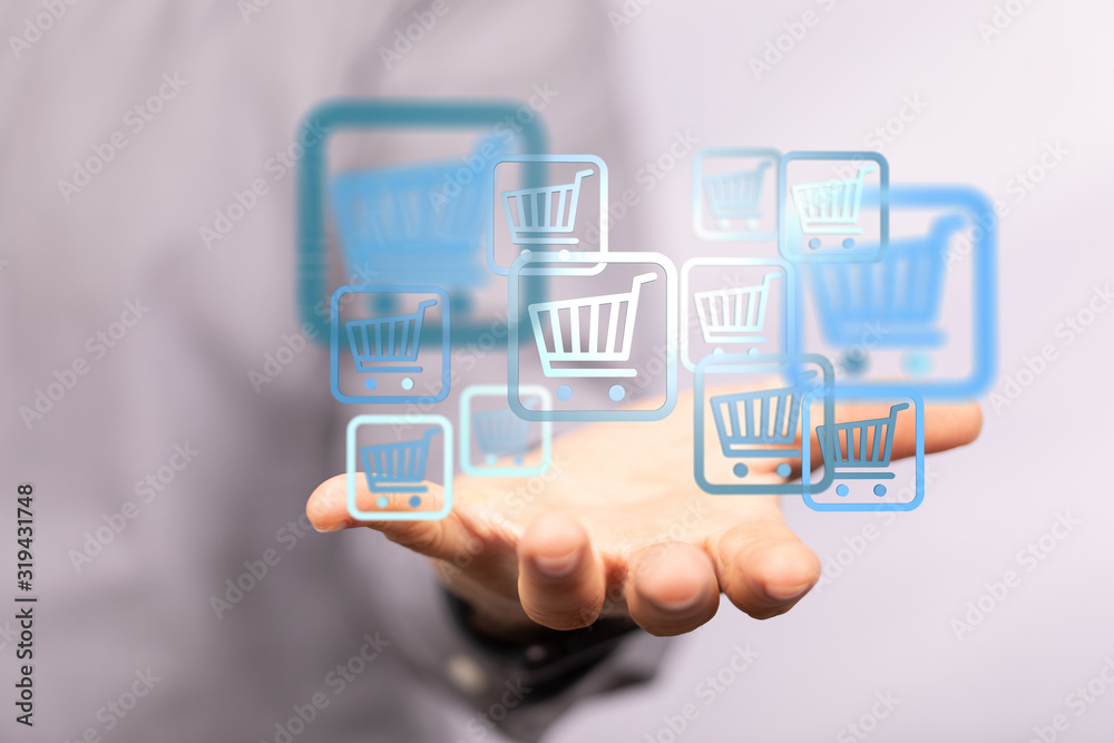 Shopping cart as part of the network in hand . The concept of Innovation in e-Commerce. Shopping cart as part of the network in hand . The concept of Innovation in e-Commerce.