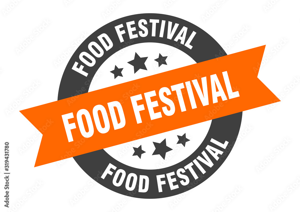 Fototapeta premium food festival sign. food festival round ribbon sticker. food festival tag