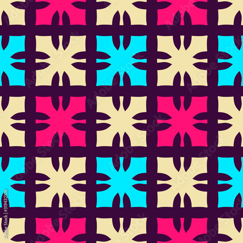 Seamless pattern with geometric decorative crosses.