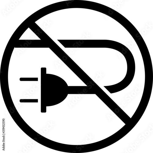 no cable icon , No plug 