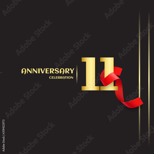 11 Year Anniversary Vector Template Design Illustration