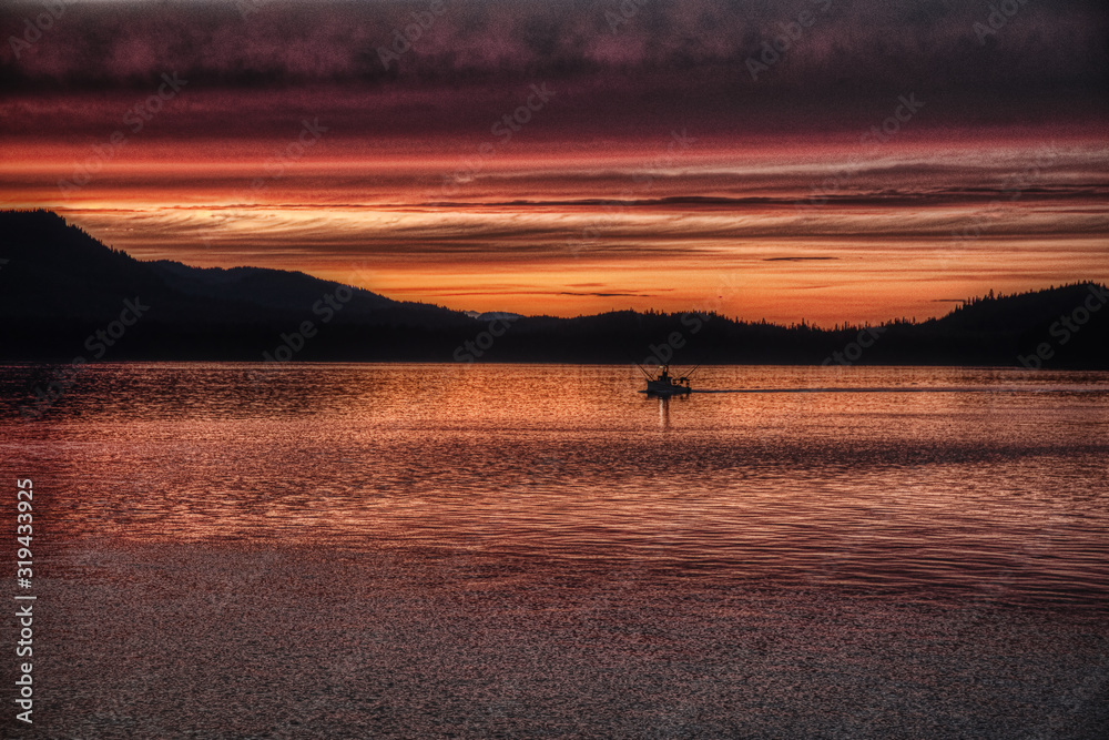 Fishing Boat at sunset