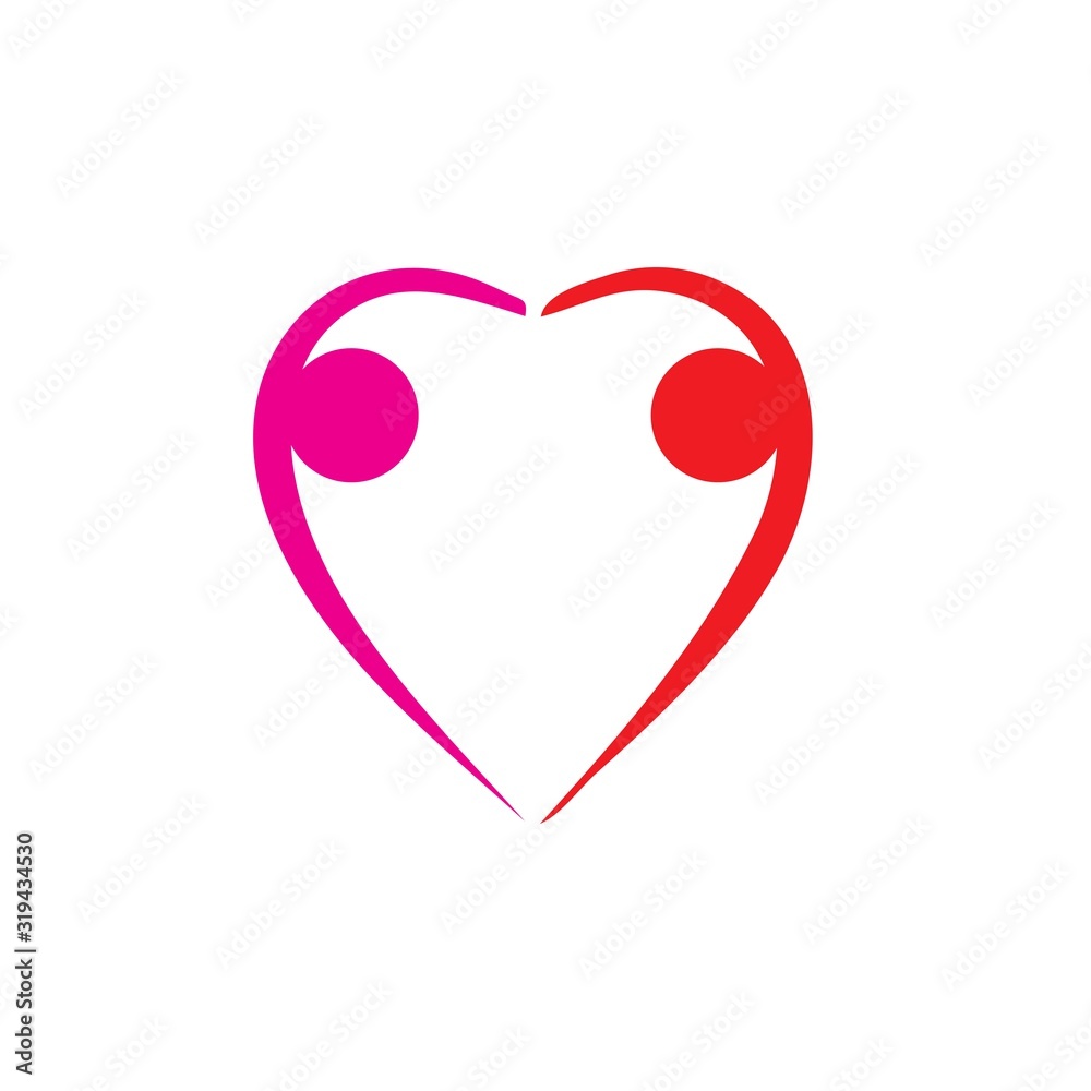 Love people illustration vector icon design template Love people illustration vector icon design template