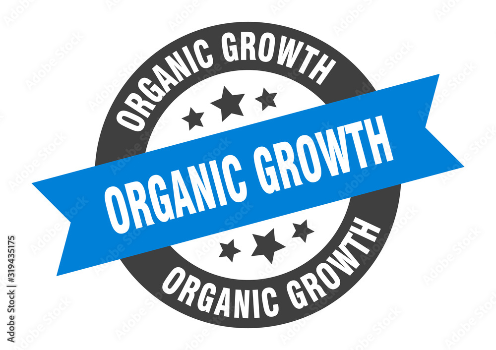 Fototapeta premium organic growth sign. organic growth round ribbon sticker. organic growth tag