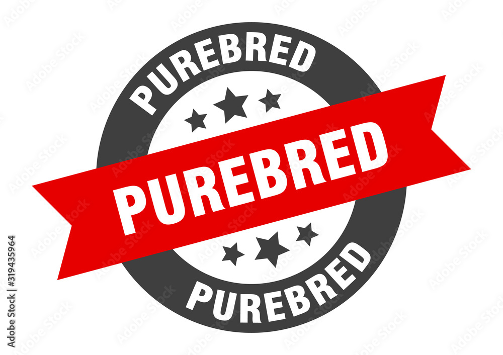 Fototapeta premium purebred sign. purebred round ribbon sticker. purebred tag