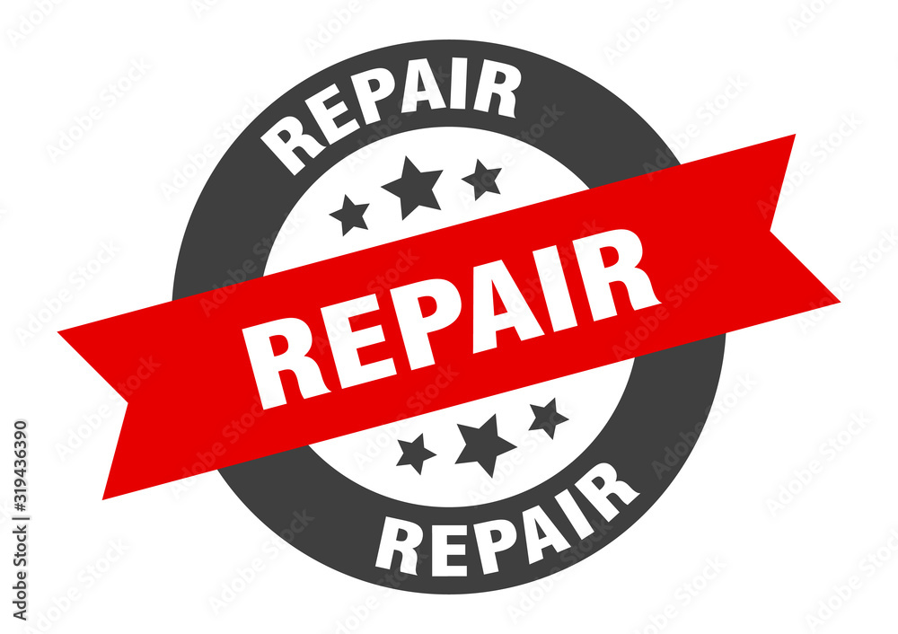 Fototapeta premium repair sign. repair round ribbon sticker. repair tag