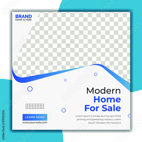 Modern house real estate sale social media banner template