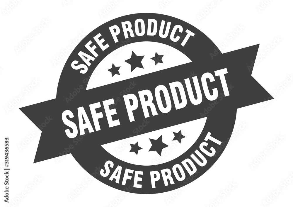 Fototapeta premium safe product sign. safe product round ribbon sticker. safe product tag