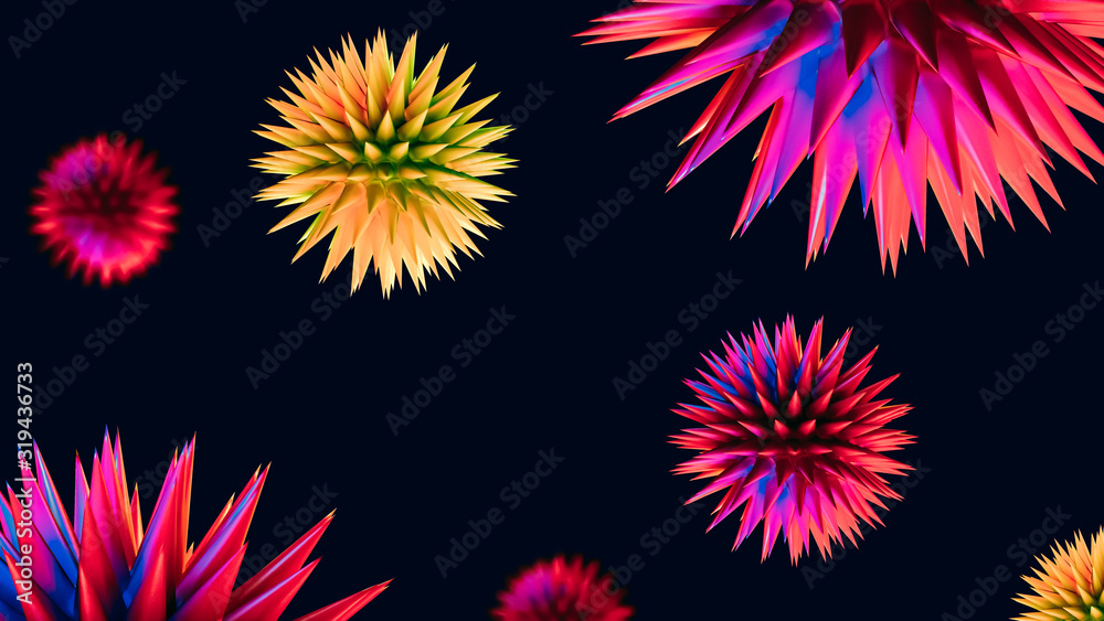 Coronavirus microscopic view. Flu virus 3d illustration. Coronaviruses influenza treatment development. Vaccine or syringe laboratory researche. Preventing the spread of disease concept. Coronavirus microscopic view. Flu virus 3d illustration. Coronaviruses influenza treatment development. Vaccine or syringe laboratory researche. Preventing the spread of disease concept.