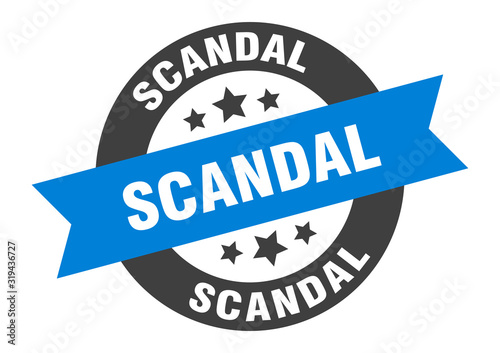 scandal sign. scandal round ribbon sticker. scandal tag