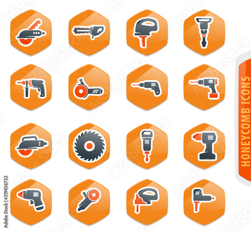 Power tools icons set