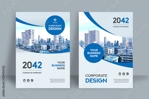 City Background Business Book Cover Design Template photo