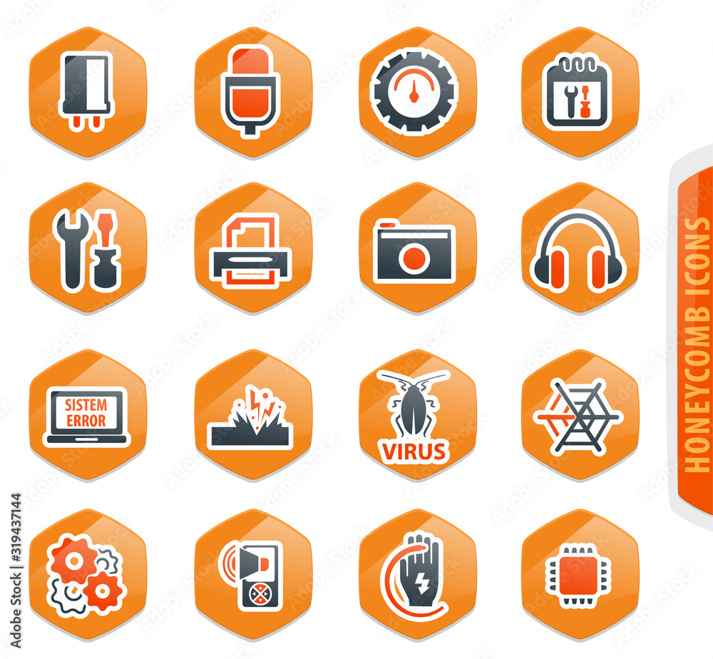 Electronic repair icons set Electronic repair icons set