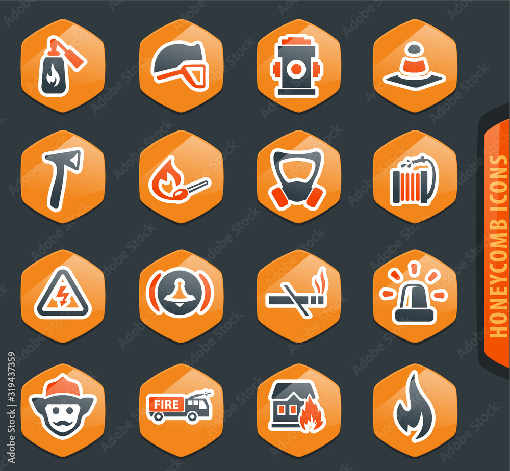 Fire-brigade icon set Fire-brigade icon set