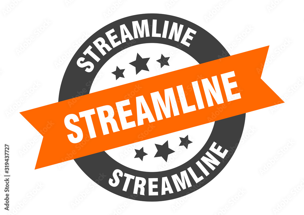 Fototapeta premium streamline sign. streamline round ribbon sticker. streamline tag