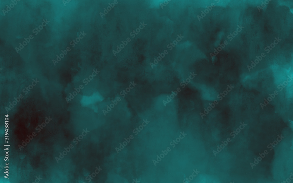 Obraz Horizontal dark green background for portrait or food photography. Panoramic studio backdrop. Monochromatic screen. Artistic banner, texture and grunge graphic design. Free copy space. Floating frame