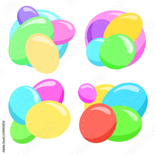Colourful Abstract Hand Drawn Balloon Bubble Loco or Icon  Vector Illustrations To brighten Up a Design