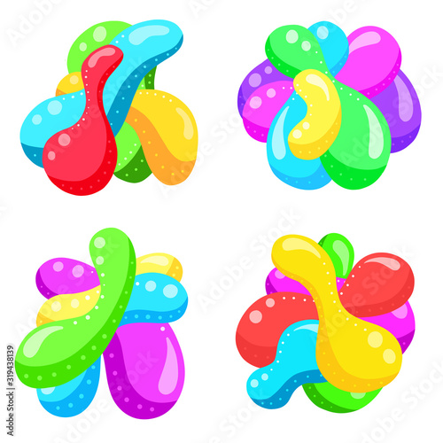 Colourful Abstract Hand Drawn Balloon Bubble Loco or Icon  Vector Illustrations To brighten Up a Design