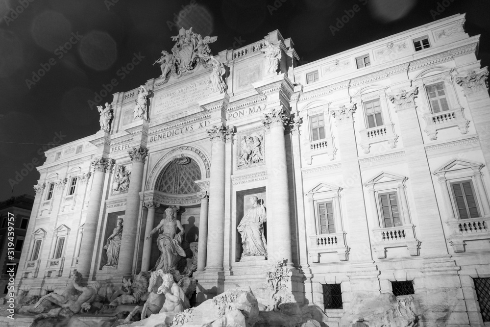Rome, Italy - Dec 31, 2019: Trevi Fountain, Rome, Lazio, Italy