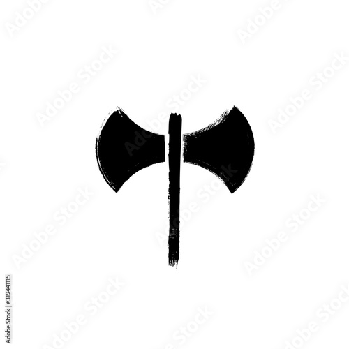 Grunge Labrys Symbol of Lesbian feminist movement lgbt. Vector icon of sexual minorities, gays and lesbians