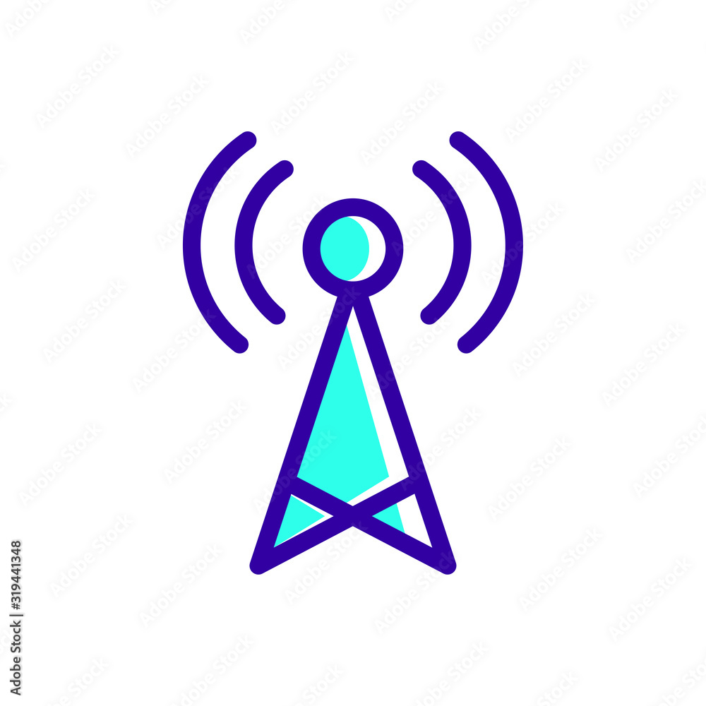Broadcast, transmitter antenna icon design vector illustration Broadcast, transmitter antenna icon design vector illustration