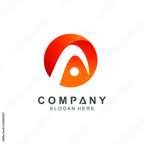 Letter a abstract logo design