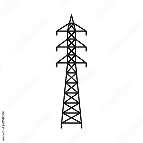 Electrical tower. High voltage electric transmission tower. Electric power.