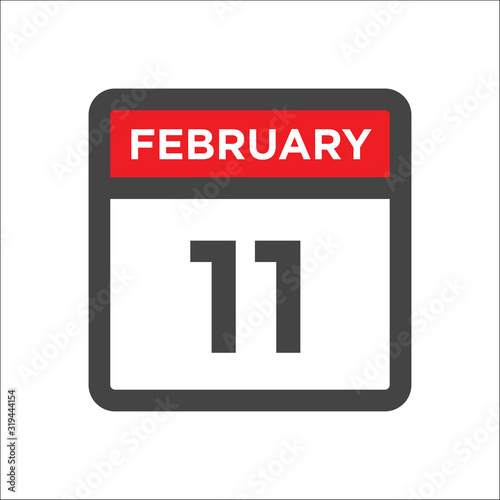 February 11 calendar icon with day of month