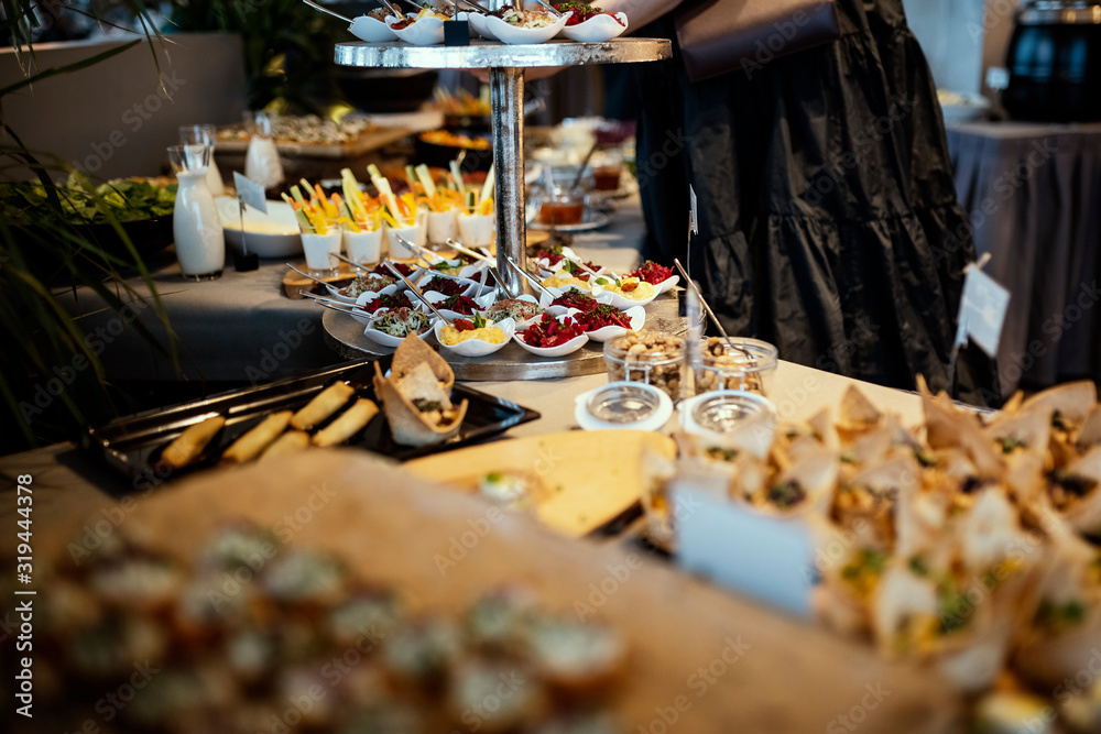 Various foods in brunch buffet in restaurant . Various foods in brunch buffet in restaurant .