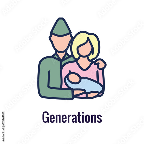 Generational and Retirement Icon set showing considerations - retirement