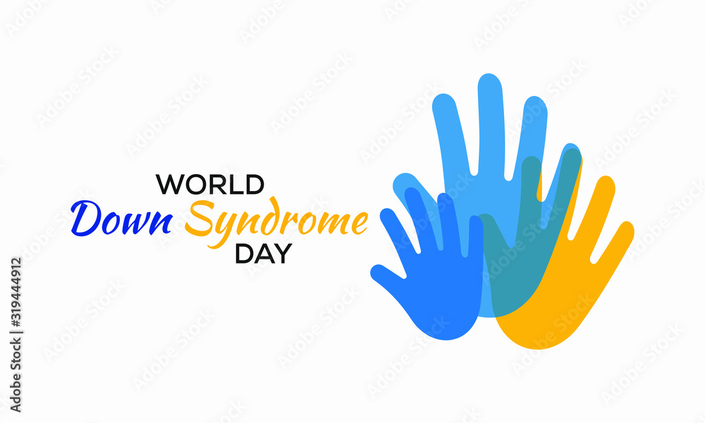 Fototapeta premium Vector illustration on the theme of World Down Syndrome day observed on March 21st every year.