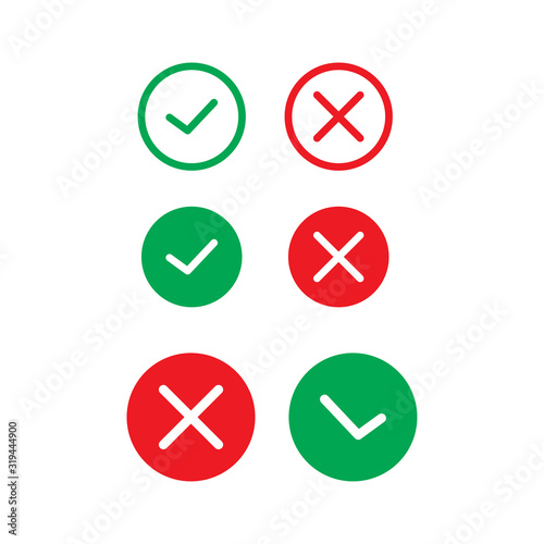 Check mark and cross mark icon Free Download Check mark and cross mark icon - GFXLoad