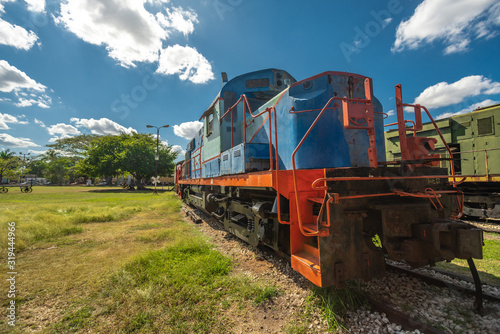 old train locomotive on railway