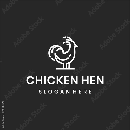 Modern chicken hen  logo Premium Vector
