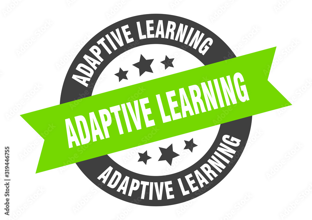Obraz premium adaptive learning sign. adaptive learning round ribbon sticker. adaptive learning tag
